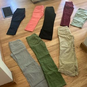 J Crew, Gap, Horny Toad khakis and corduroys